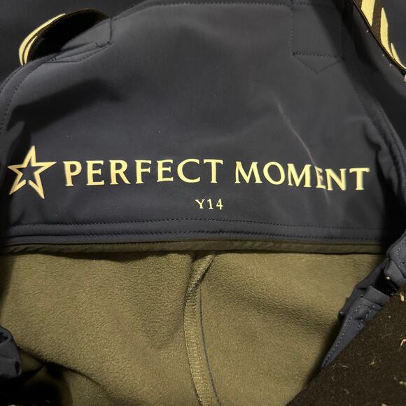 Perfect Moment Navy Softshell Ski Overalls Y14 Isola Snow Bib Pants - Picture 7 of 9